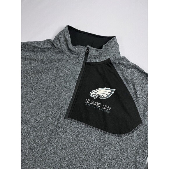 Fanatics Pro Line Philadelphia Eagles 1/4 Zip Pullover Jacket Shirt Gray Mens L - Picture 1 of 13